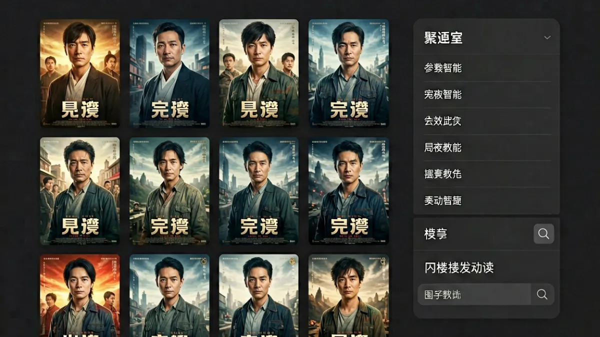 八妻子影院平台首页界面展示，左侧为亚洲影视封面墙，右侧为分类导航与搜索框