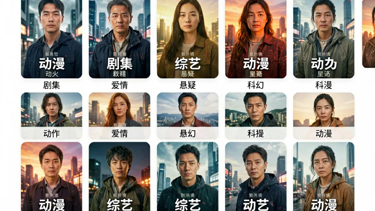 八妻子影院内容分类界面截图，展示电影剧集动漫综艺多层级分类结构