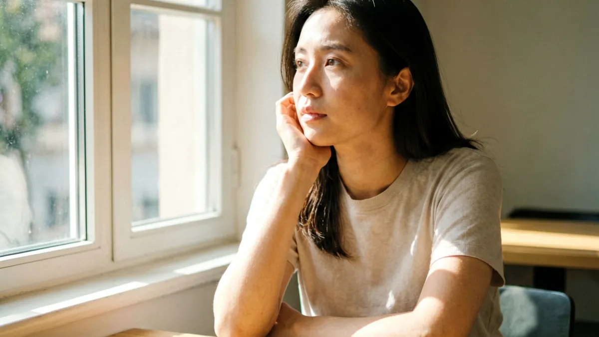 八妻子影院热门第一名影片画面，女主角在午后光线充足的室内场景中特写镜头